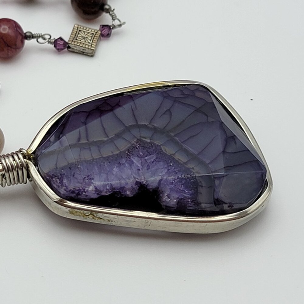 Handcrafted Brutalist Amethyst Statement Pendant … - image 5